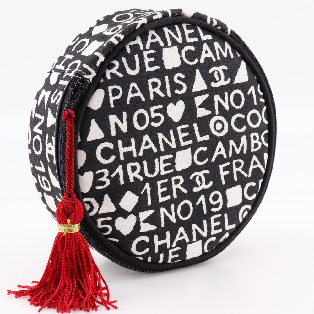 CHANEL Pouch cotton black 31rue cambon novelty Makeup pouch Women