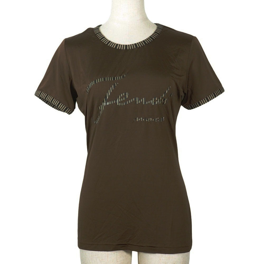 FENDI Short sleeve T-shirt Rayon Brown Pi Pink logo 42