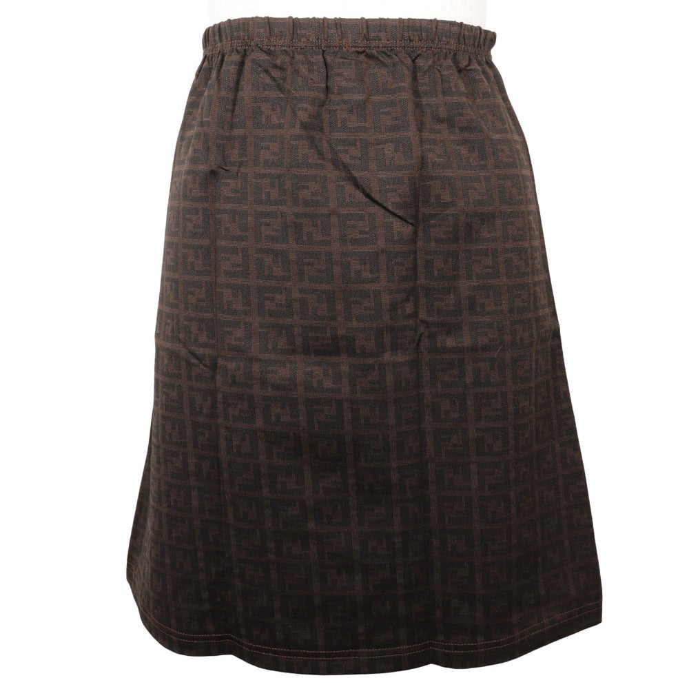 FENDI Mini skirt Nylon Brown Zucca Women 42