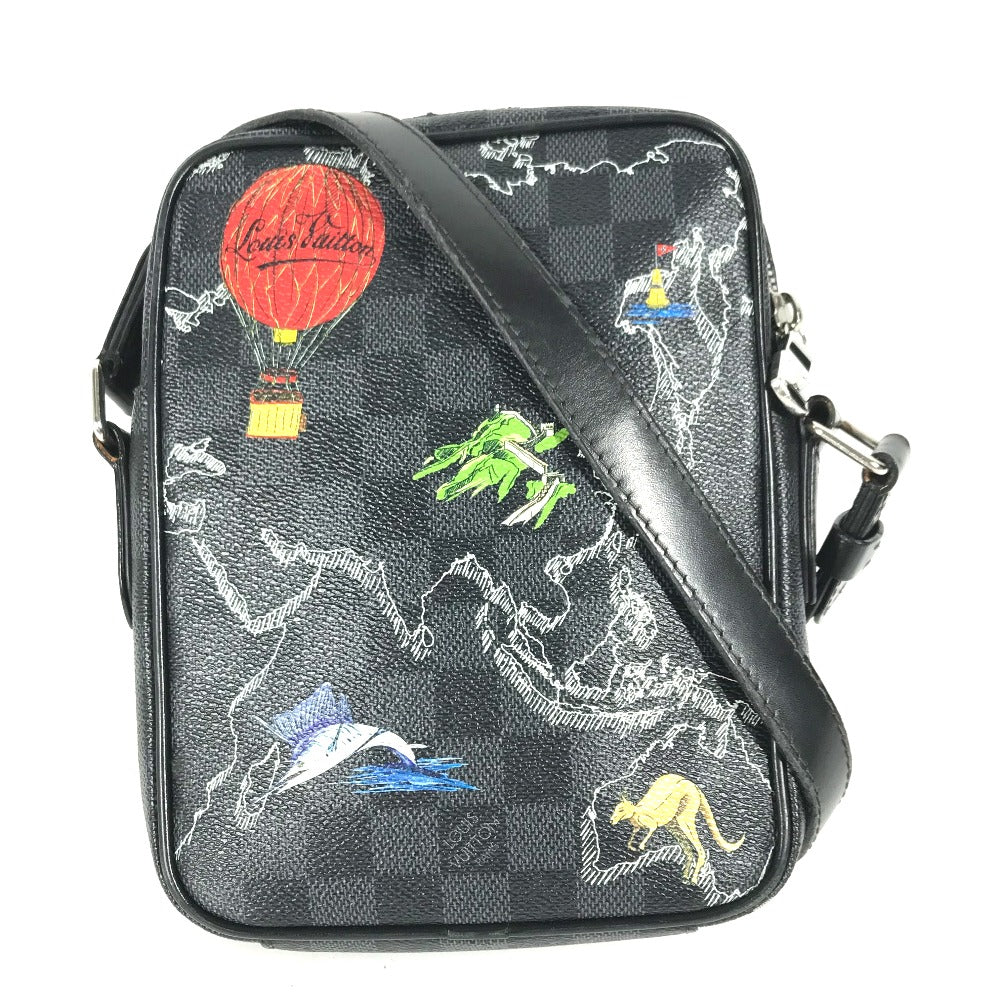 LOUIS VUITTON Shoulder Bag N40239 Graphite canvas black Damier Graphite Map Danube PM NM mens