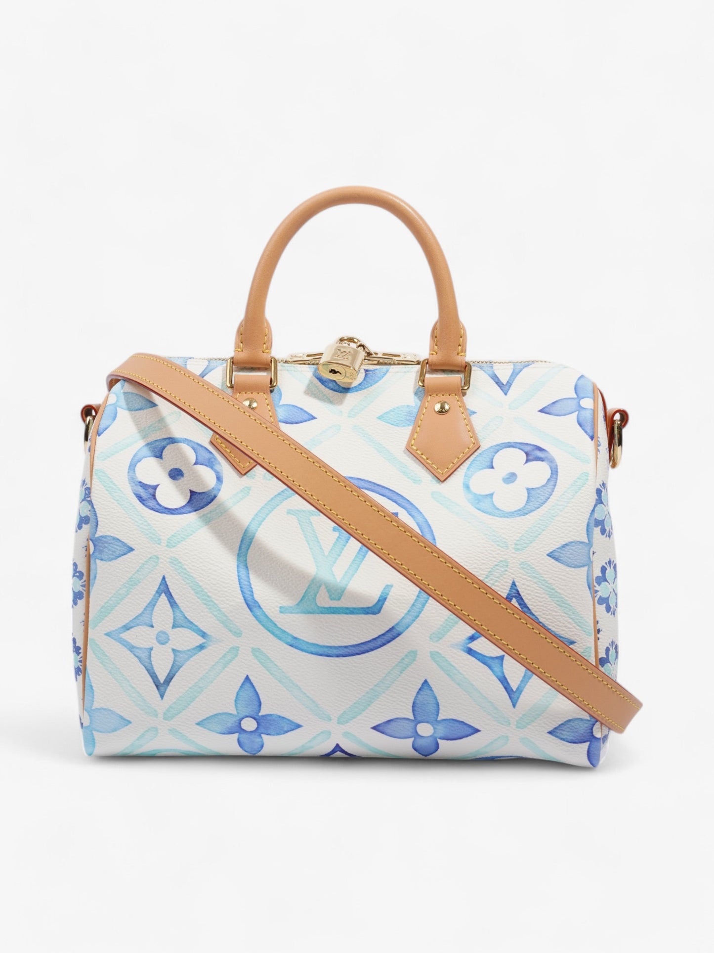 Louis Vuitton LV By The Pool Speedy BandouliÃ¨re Lagoon Blue / White Coated Canvas 25