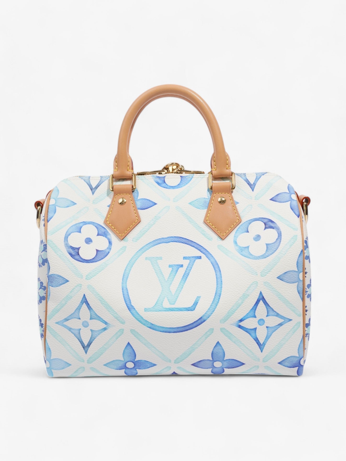 Louis Vuitton LV By The Pool Speedy BandouliÃ¨re Lagoon Blue / White Coated Canvas 25