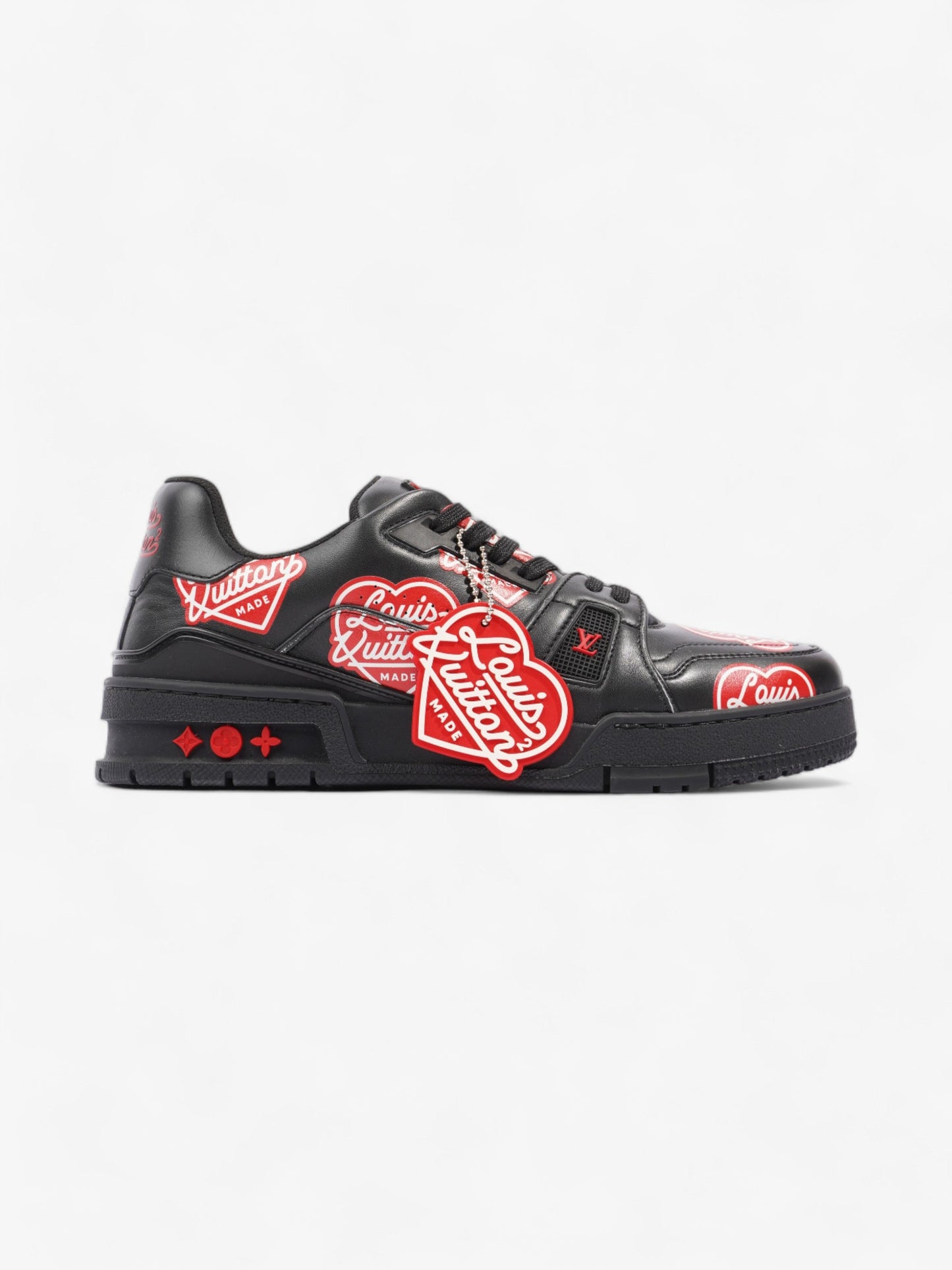 Louis Vuitton Virgil Abloh x Nigo LV Made Heart Trainer Black / Red Leather EU 40.5 UK 6.5