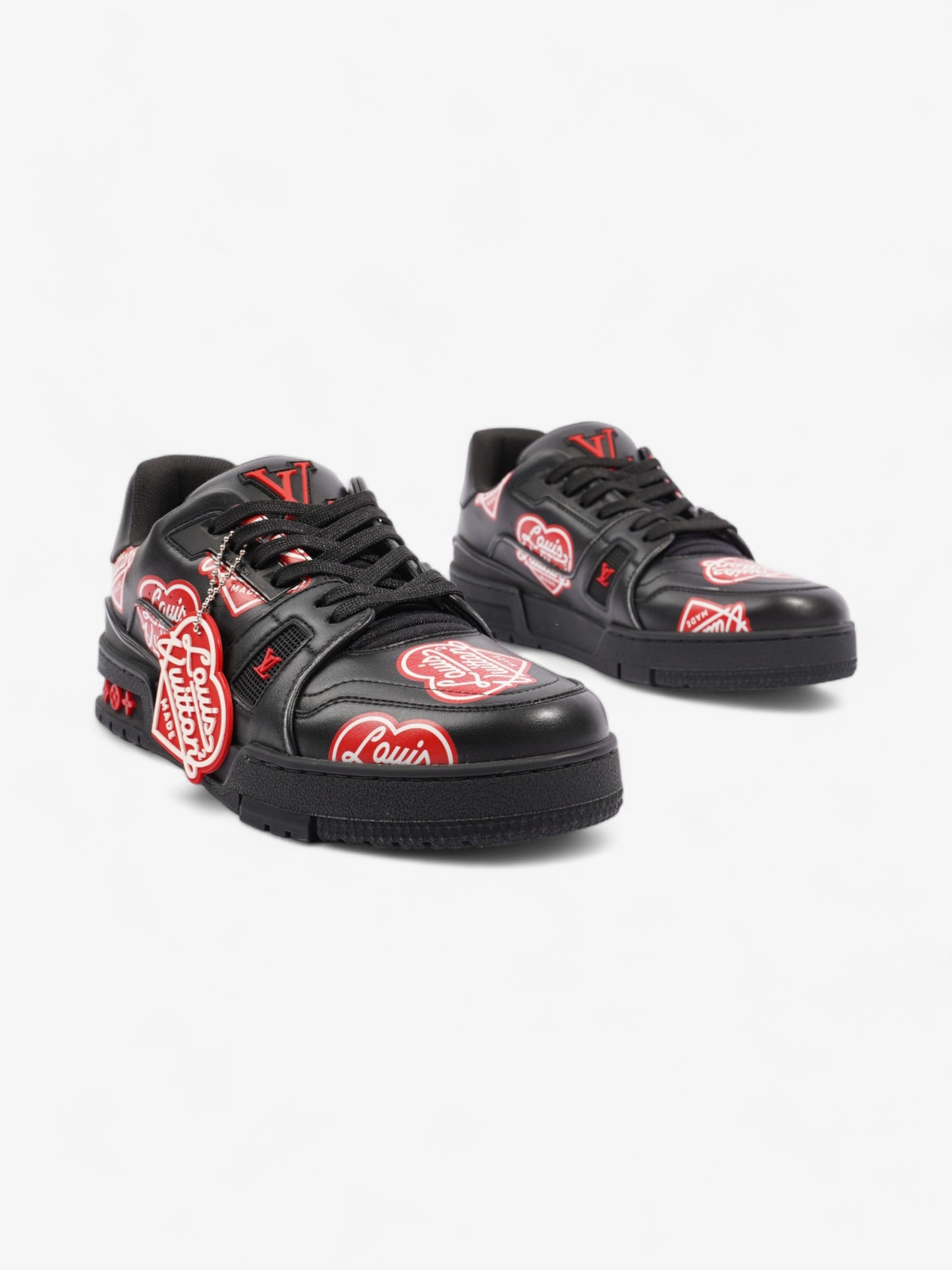 Louis Vuitton Virgil Abloh x Nigo LV Made Heart Trainer Black / Red Leather EU 40.5 UK 6.5