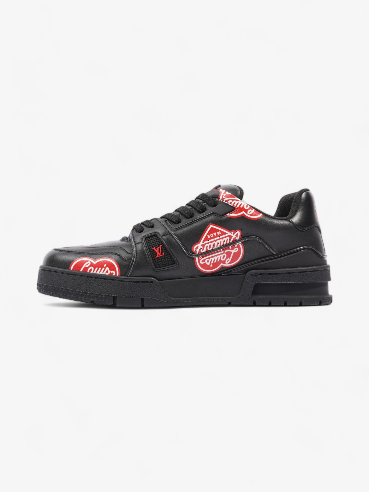 Louis Vuitton Virgil Abloh x Nigo LV Made Heart Trainer Black / Red Leather EU 40.5 UK 6.5