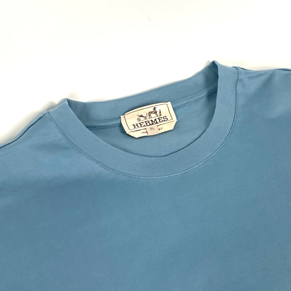 HERMES Short sleeve T-shirt cotton blue Piqures Sellie Cut and Sew XL