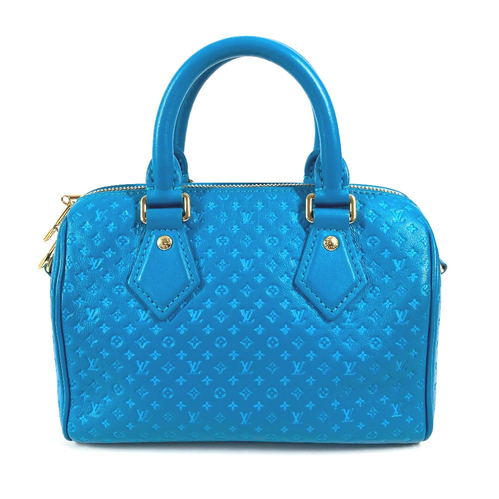 LOUIS VUITTON Handbag M22596 Calf leather blue Monogram Nanogram Speedy bandouliere 20cm Women