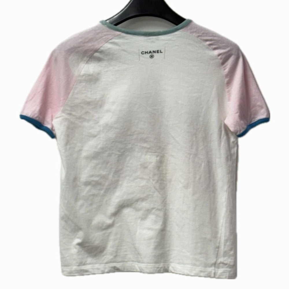 CHANEL Short sleeve T-shirt P55821 cotton pink COCO CUBA XS