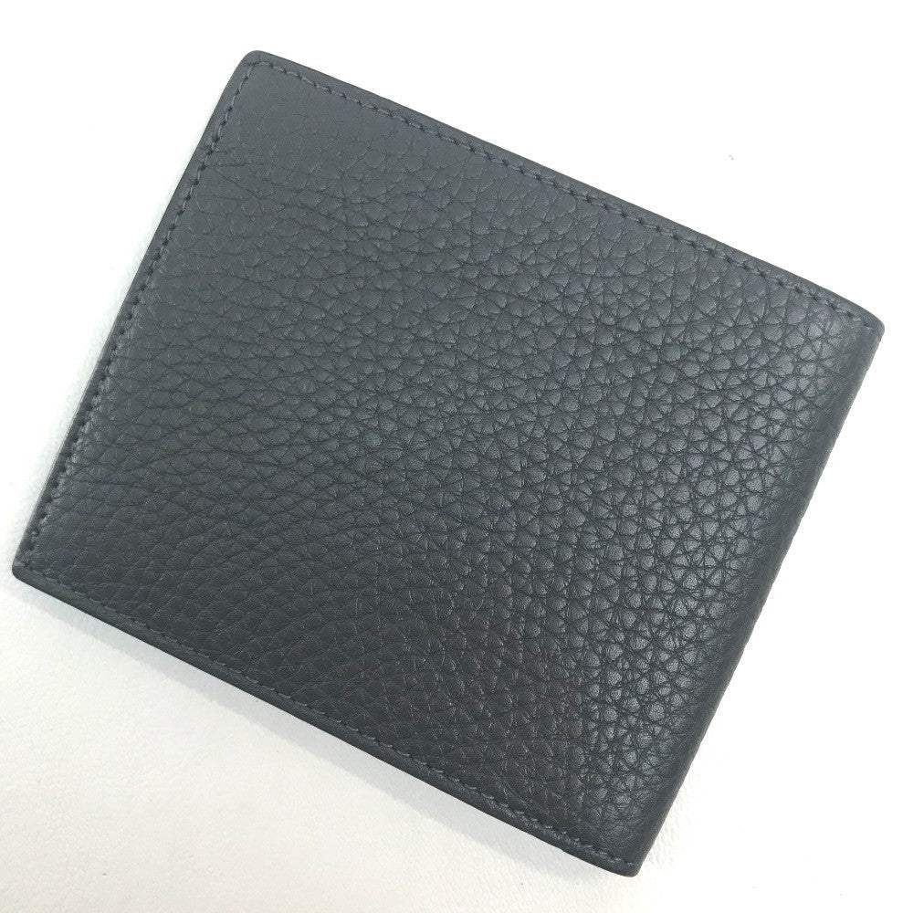 FENDI Folded wallet 7M0169 A4NR Calf leather dark gray x white FF logo stamp mens