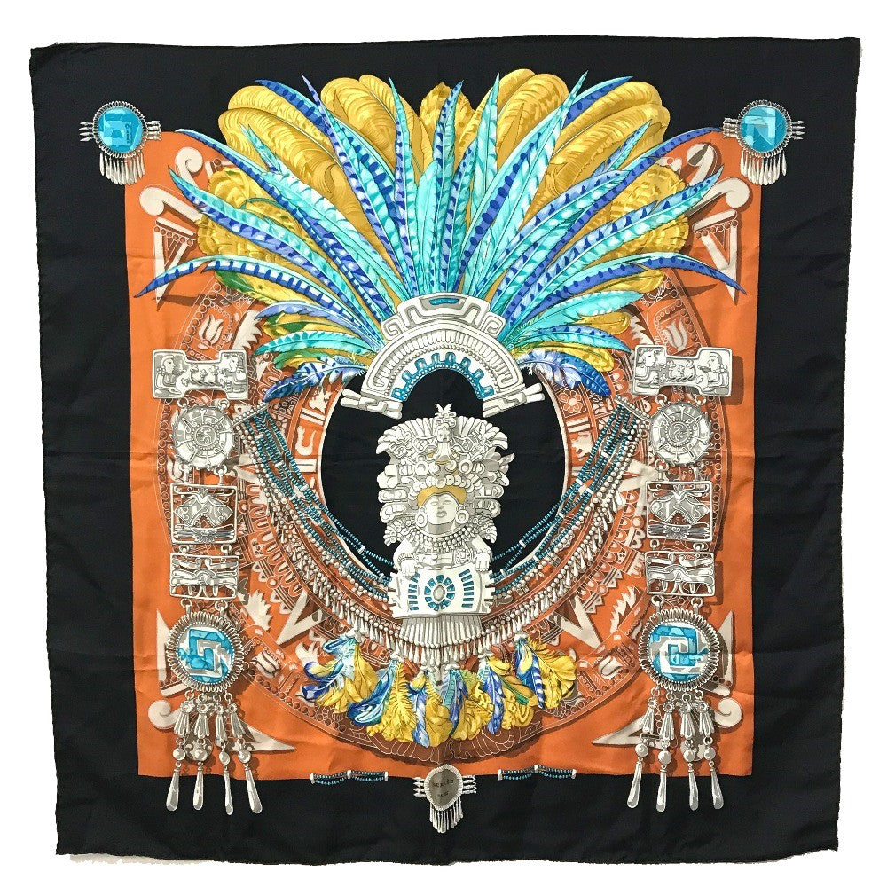 HERMES scarf silk Black / multicolor Carre90 Women