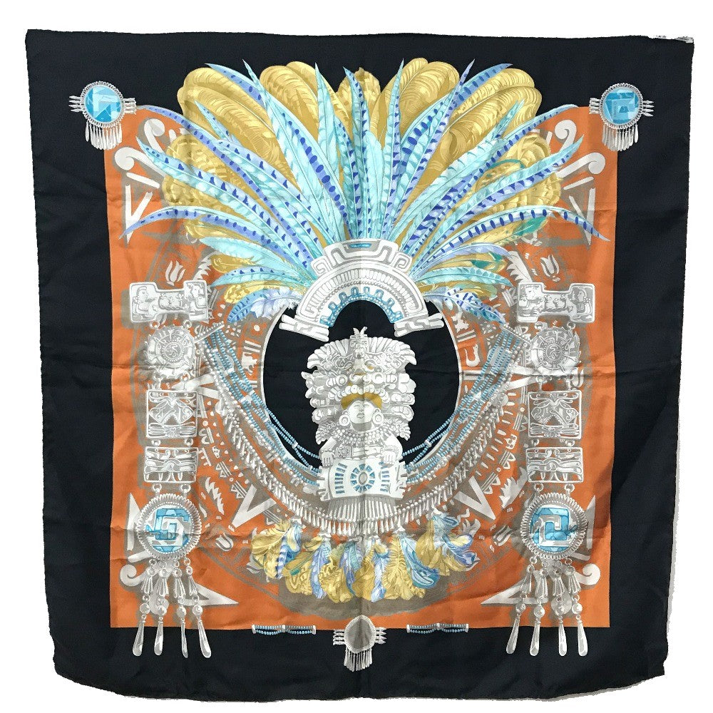 HERMES scarf silk Black / multicolor Carre90 Women