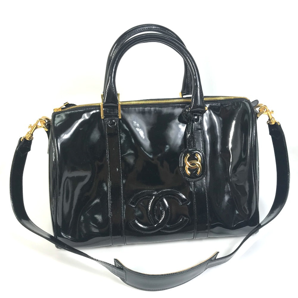 CHANEL Boston Duffel bag enamel black CC COCO Mark Women