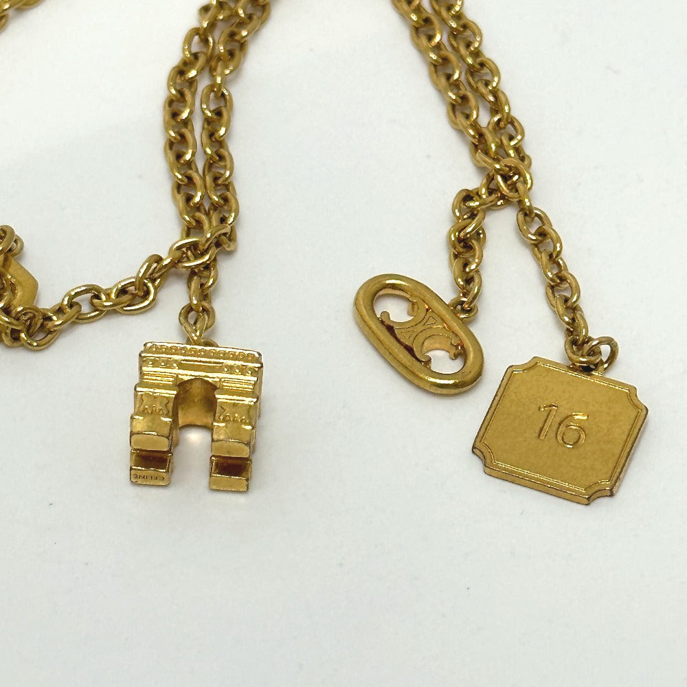 CELINE key ring Gold Plated gold Handcuff motif Triomphe Women