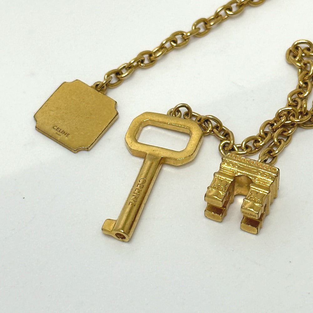 CELINE key ring Gold Plated gold Handcuff motif Triomphe Women