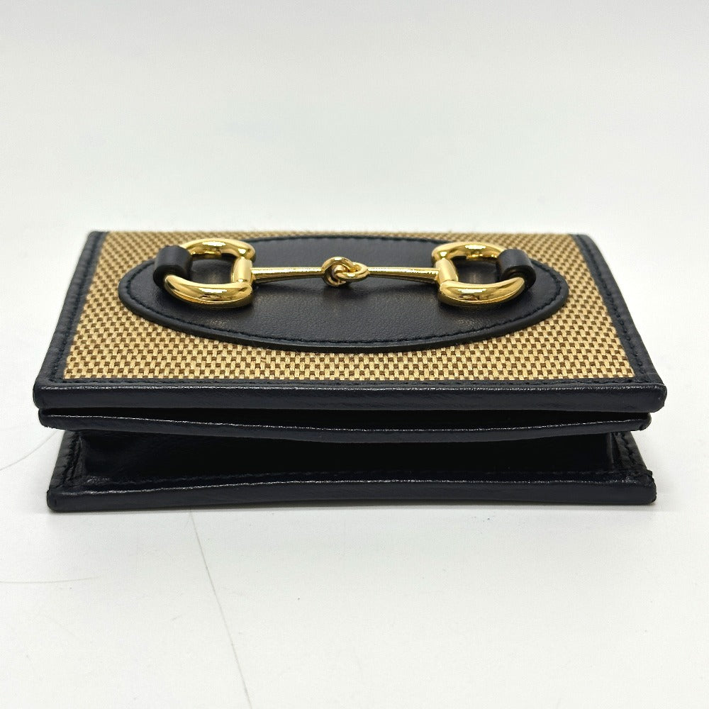 GUCCI Trifold wallet 621887 Canvas / leather beige Horsebit Women