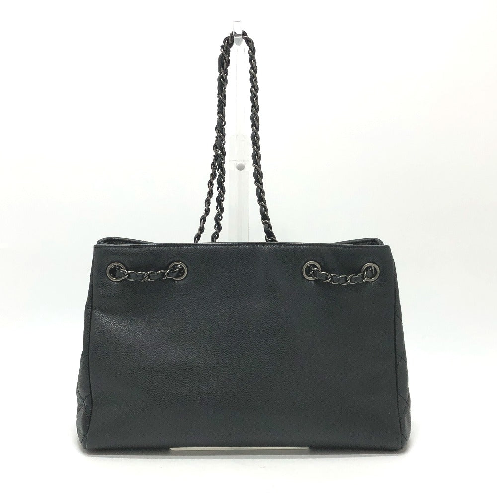 CHANEL Shoulder Bag Caviar skin gray CC COCO Mark Tote Bag