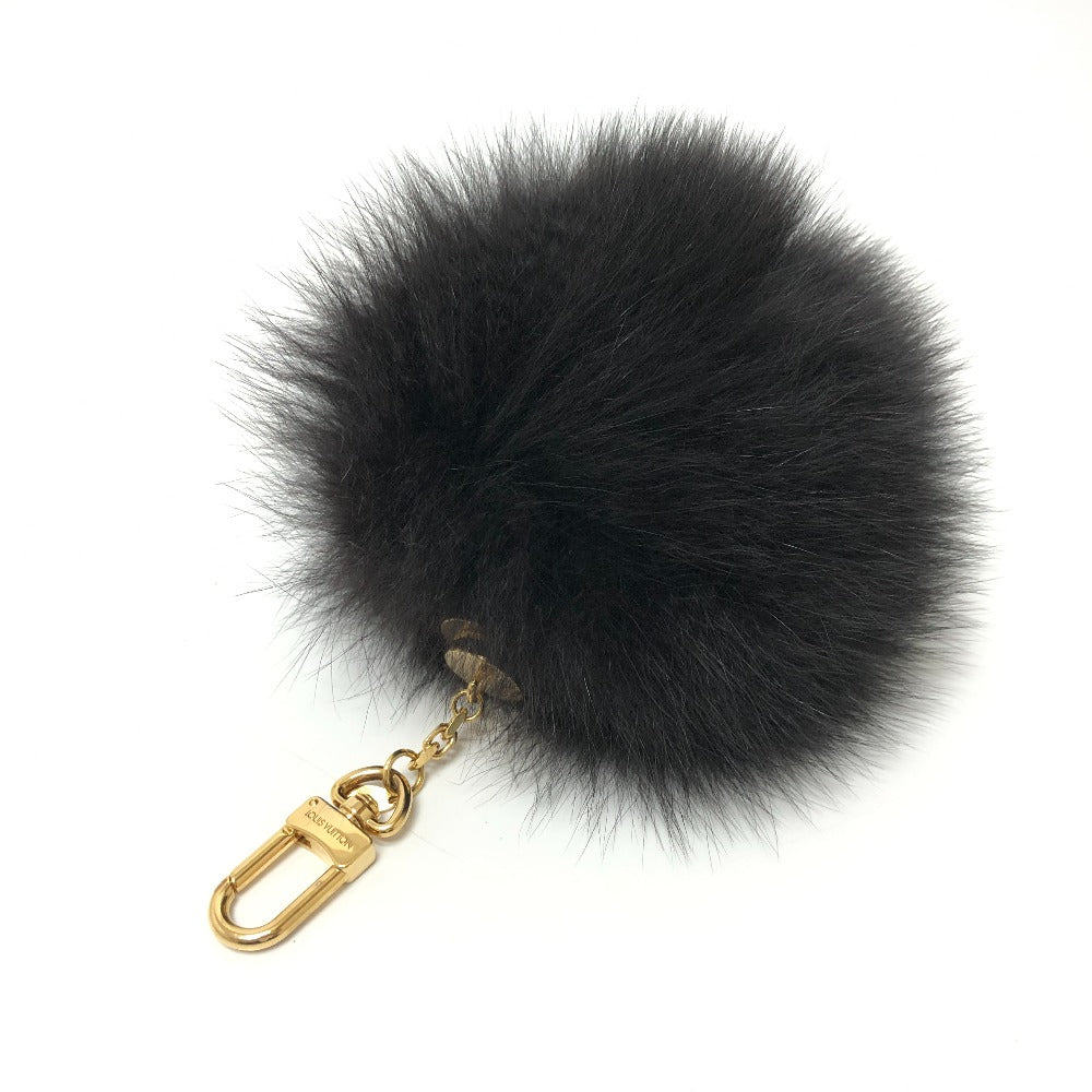 LOUIS VUITTON Bag charm M67372 fur black fuzzy bubble fur Women