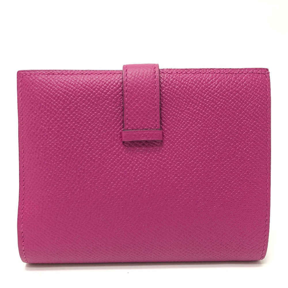 HERMES Folded wallet Epsom purple HMetal Bean compact