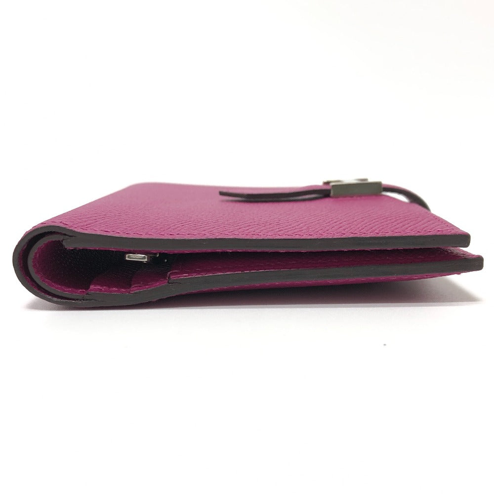 HERMES Folded wallet Epsom purple HMetal Bean compact
