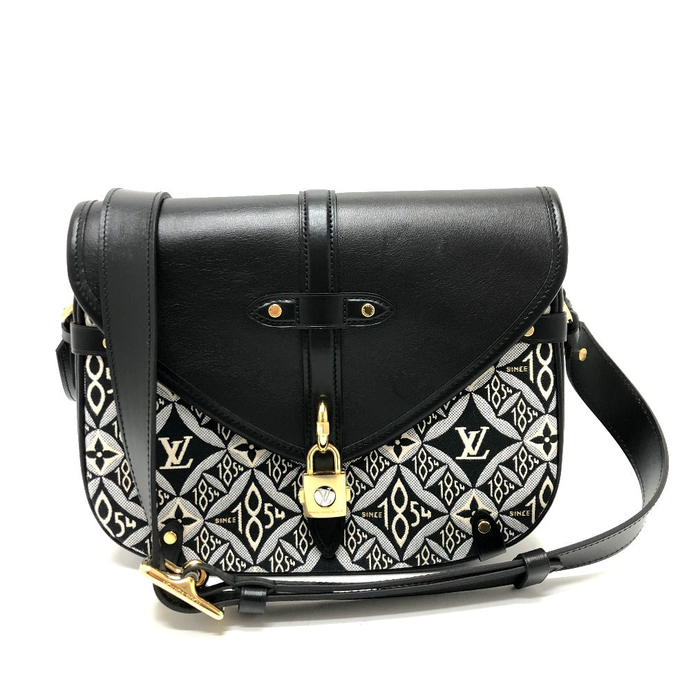 LOUIS VUITTON Shoulder Bag M57488 Canvas / leather Black / Navy Since1854 Neo Saumur MM Women