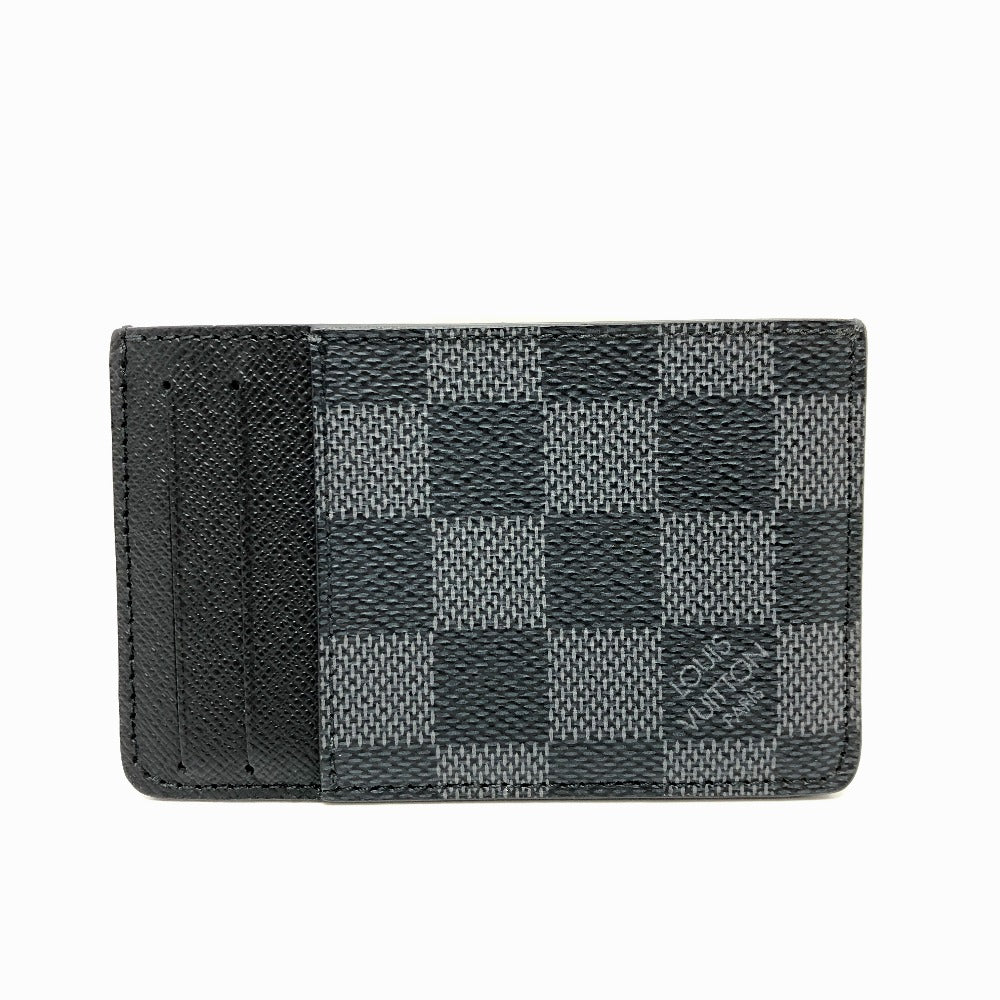 LOUIS VUITTON Card Case N62666 Damier Grafitto Canvas black Neo Porto Cult mens