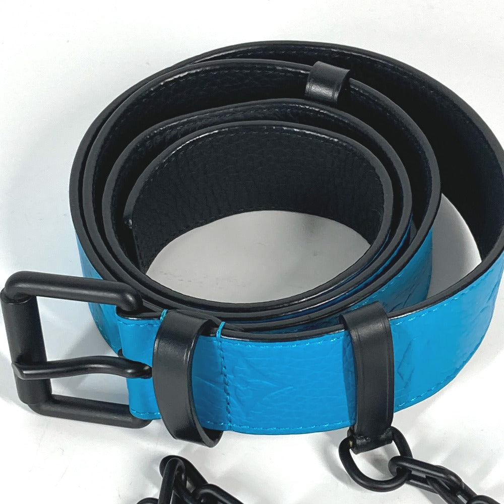 LOUIS VUITTON belt MP207T Taurillon Clemence blue Virgil Abloh Monogram Saint Tulle Signature mens 95-38