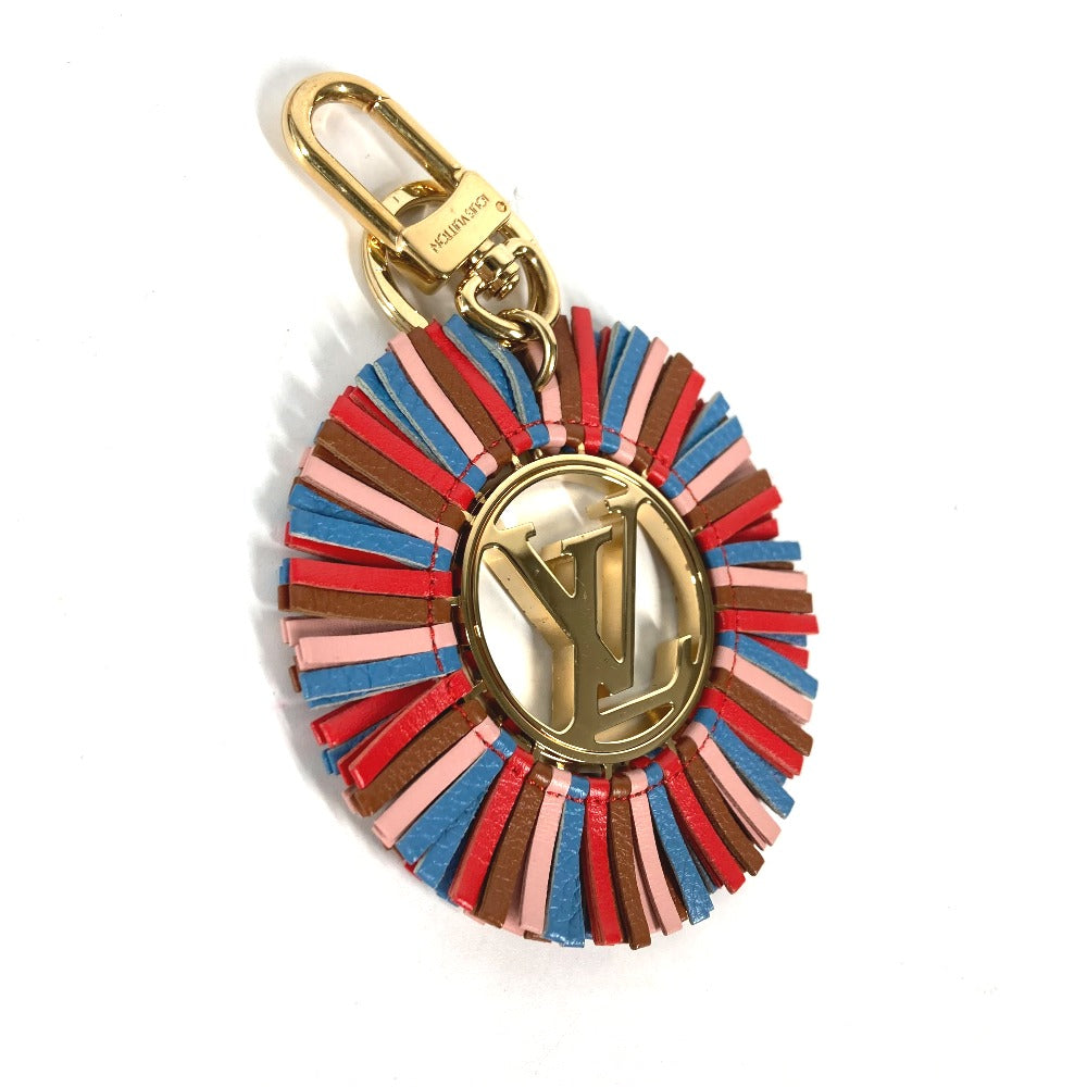 LOUIS VUITTON key ring M68463 Metal, Leather multicolor Portocle LV fringe Women