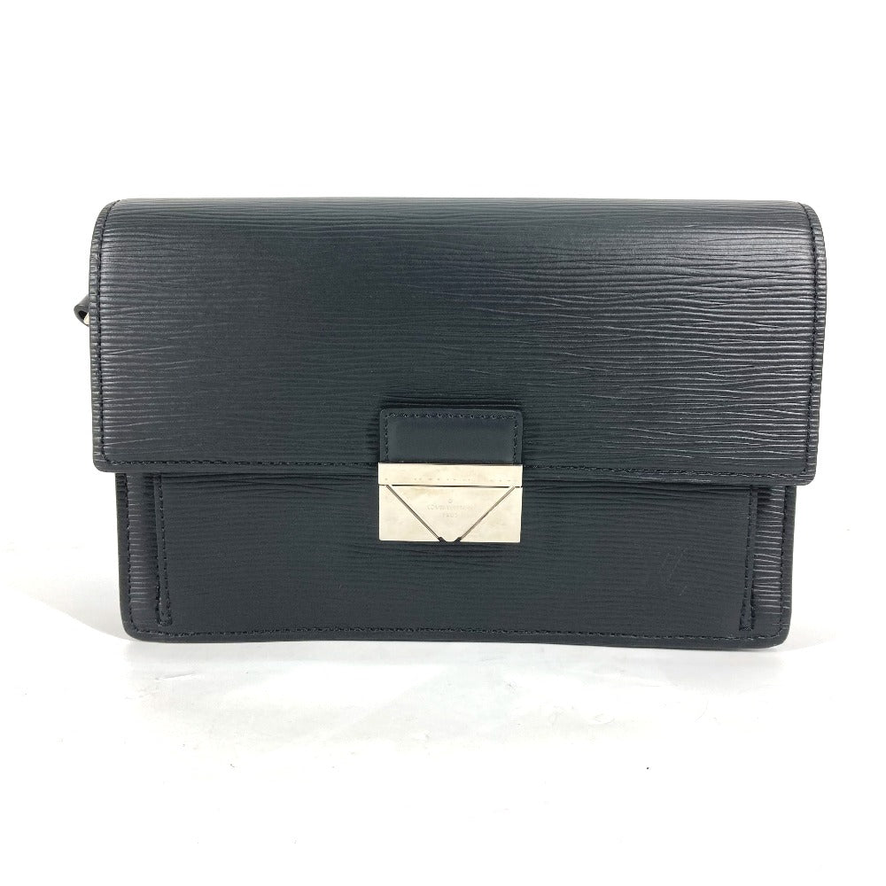 LOUIS VUITTON business bag M42742 Epi Leather black Epi Pochette Thames mens