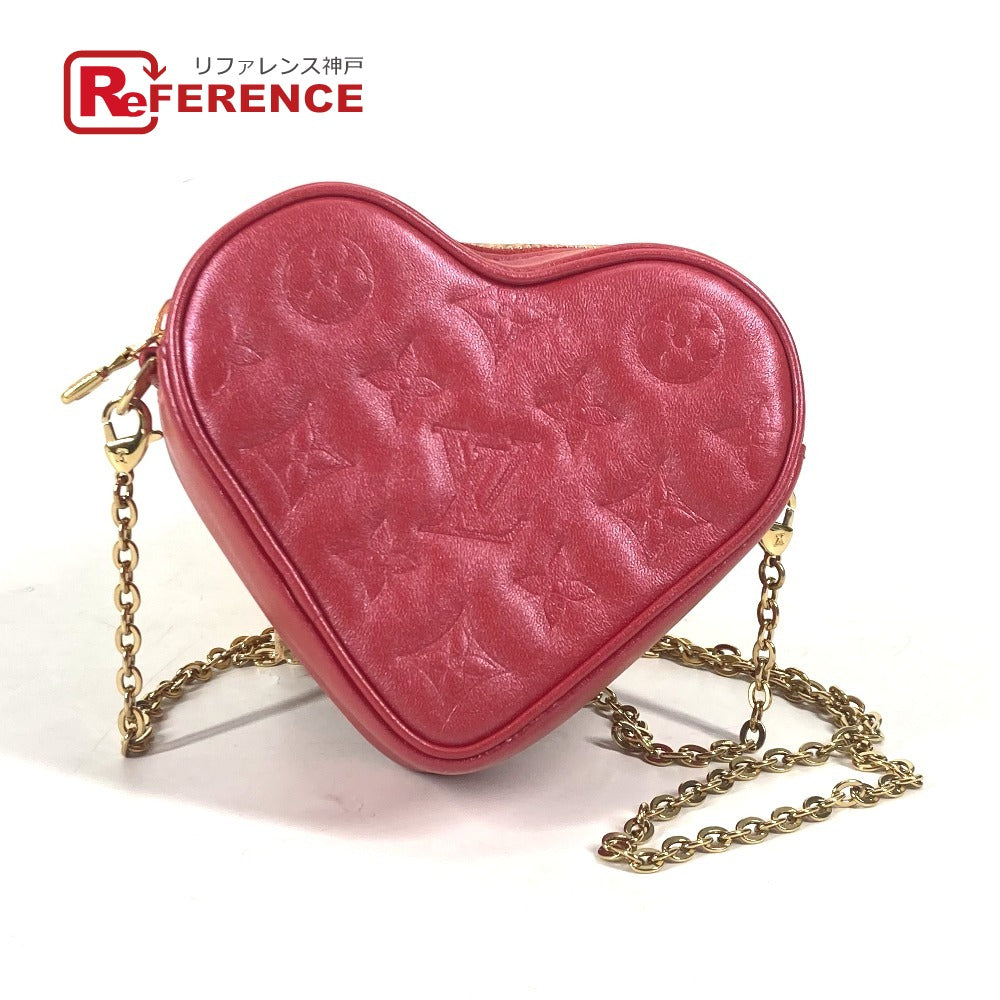 LOUIS VUITTON Shoulder Bag  M80837  leather Red Monogram Heart on Chain Women