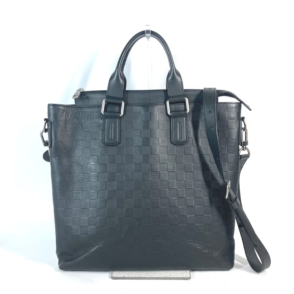 LOUIS VUITTON Business bag  N41561 Damier Anfini Leather black Damier Anfini Daily Tote mens