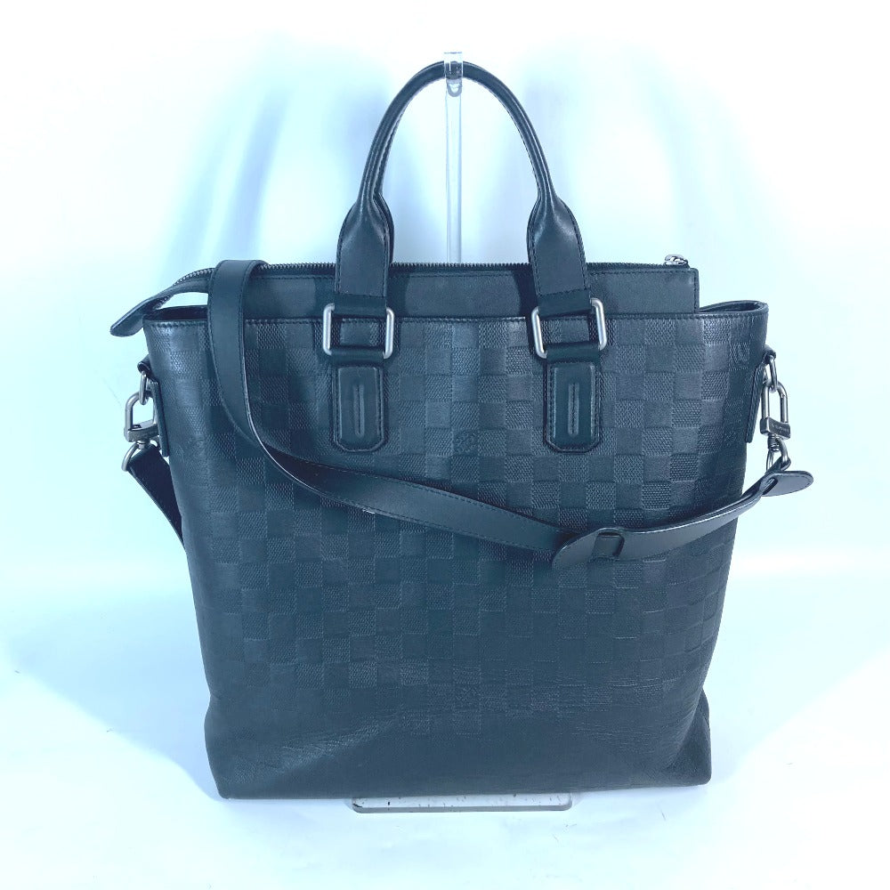 LOUIS VUITTON Business bag  N41561 Damier Anfini Leather black Damier Anfini Daily Tote mens