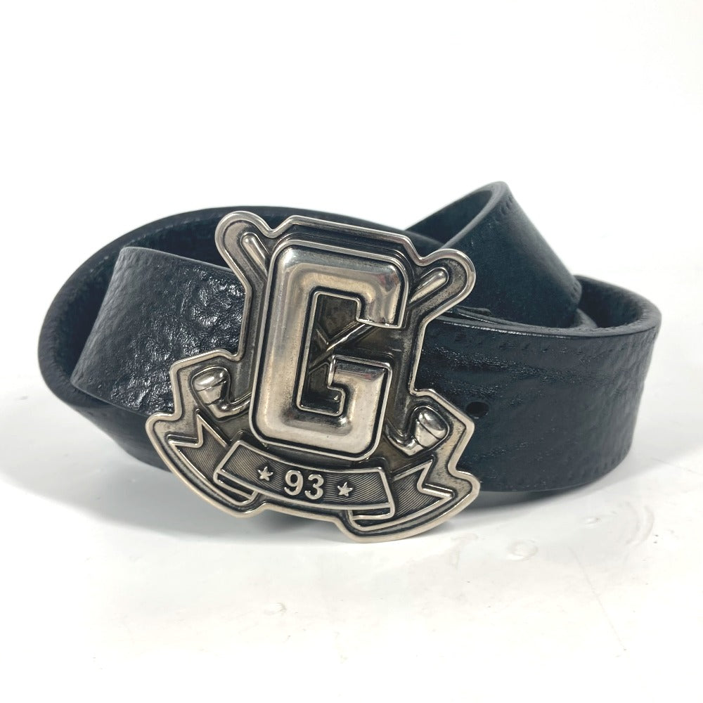 GUCCI belt 223896 leather black G logo buckle Women 85