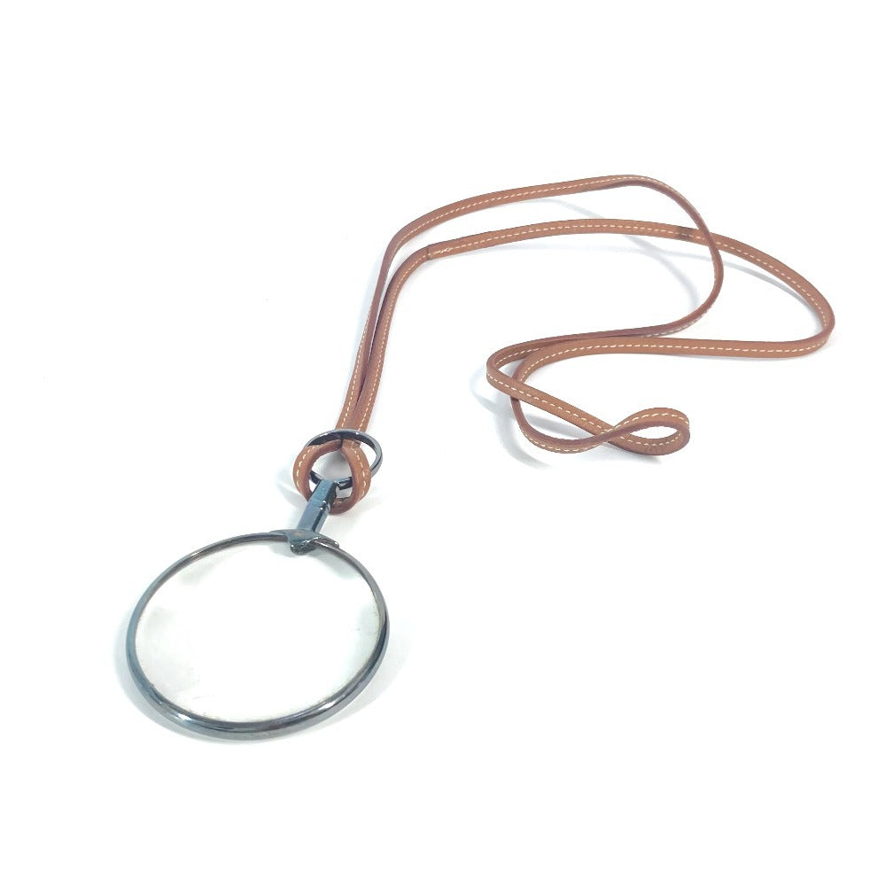 HERMES Necklace leather Brown Loupe