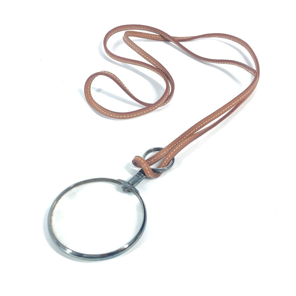HERMES Necklace leather Brown Loupe