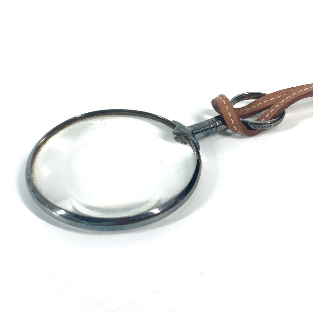 HERMES Necklace leather Brown Loupe