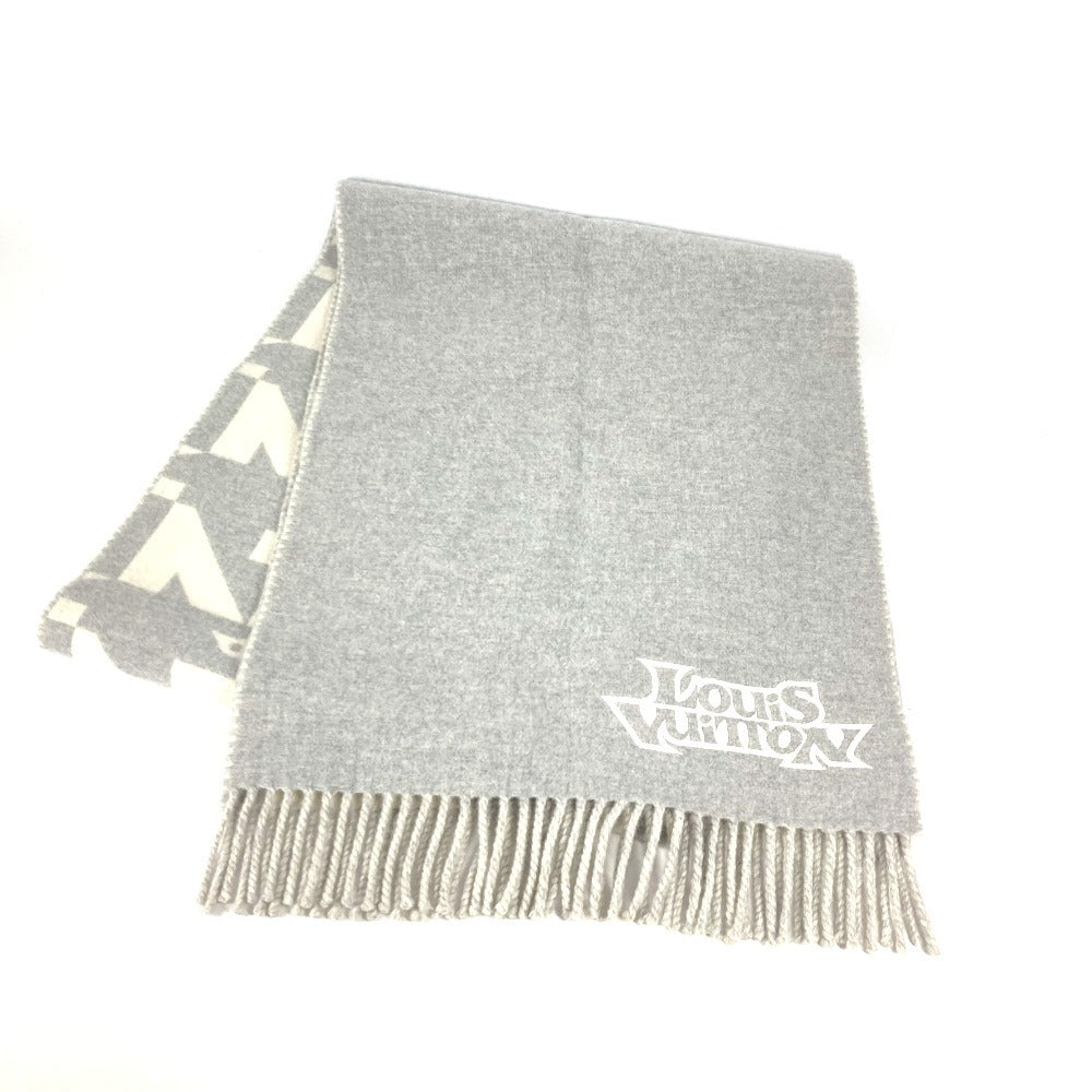 LOUIS VUITTON Scarf M78004 Wool, Cashmere gray fringe Scarf ã»LV Dove