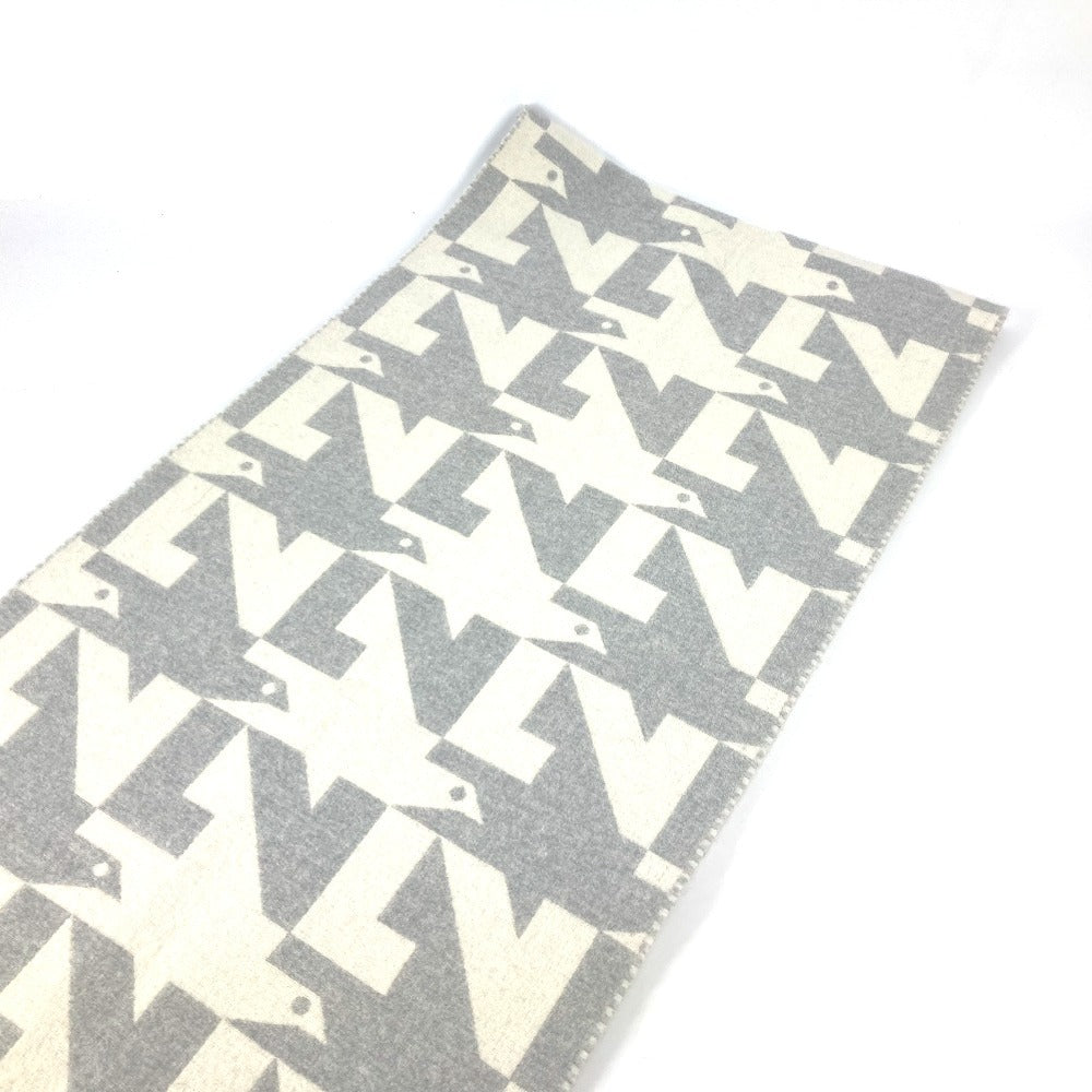 LOUIS VUITTON Scarf M78004 Wool, Cashmere gray fringe Scarf ã»LV Dove