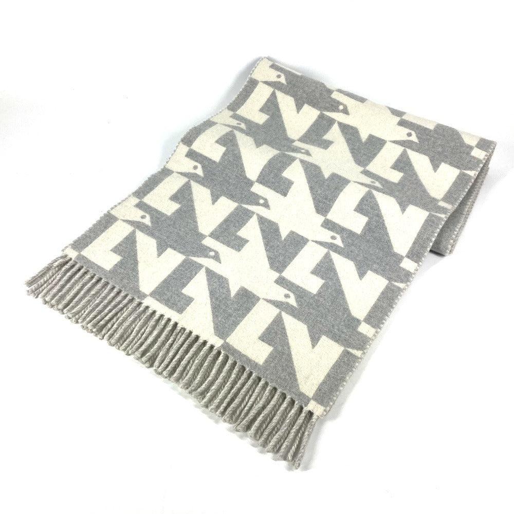 LOUIS VUITTON Scarf M78004 Wool, Cashmere gray fringe Scarf ã»LV Dove
