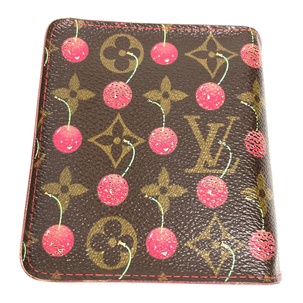LOUIS VUITTON Folded wallet M95005 Monogram canvas Brown Monogram Cherry by Takashi Murakami Compact zip unisex(Unisex)