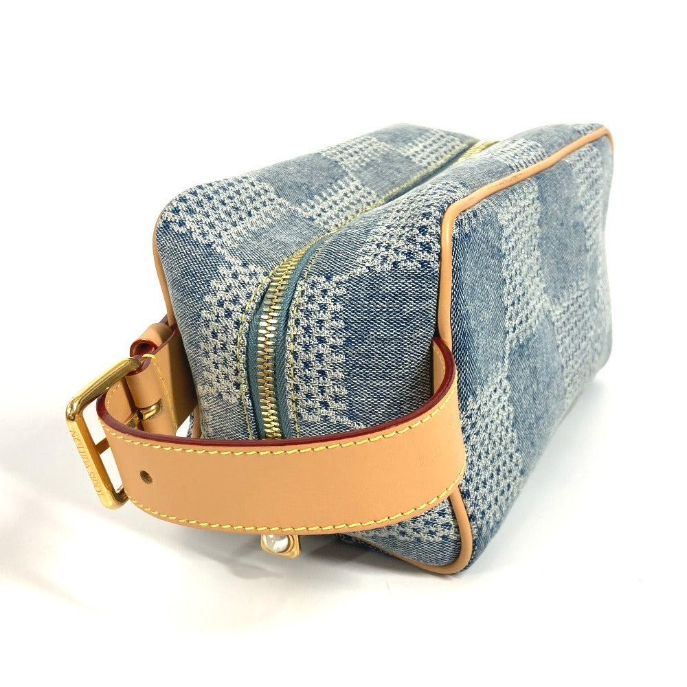 LOUIS VUITTON business bag N40753 denim blue Damier Denim 3D Rocker Dopp Kit