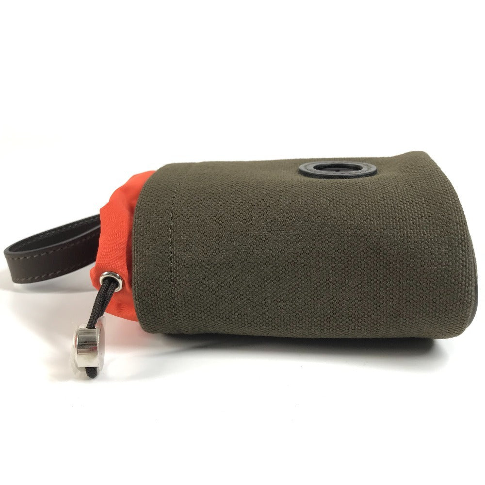 HERMES Pouch H800617EKAA Coated canvas khaki Dog Treat Pouch