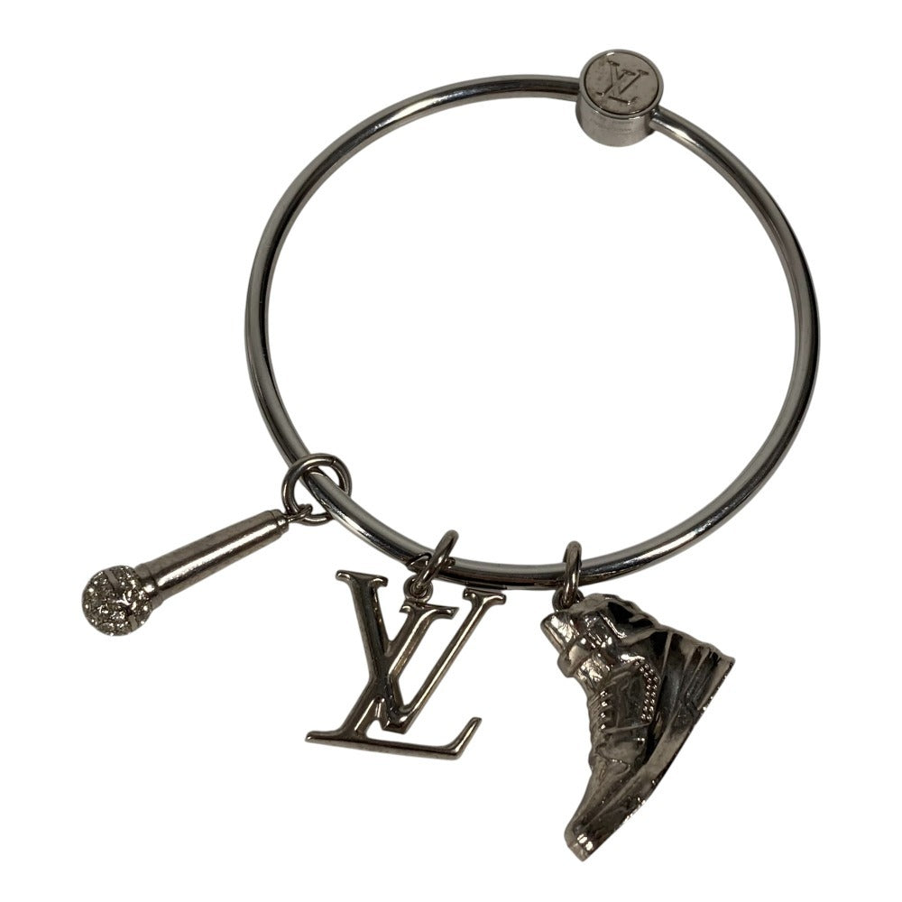 LOUIS VUITTON key ring M68854 metal Silver mike rhinestone sneakers Portocre round ring