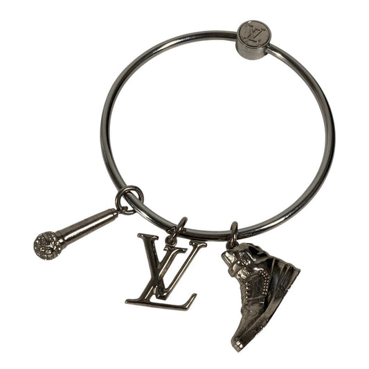 LOUIS VUITTON key ring M68854 metal Silver mike rhinestone sneakers Portocre round ring