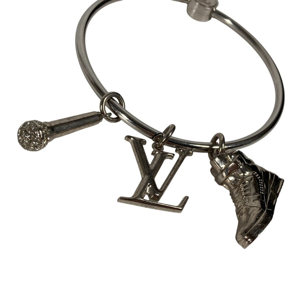 LOUIS VUITTON key ring M68854 metal Silver mike rhinestone sneakers Portocre round ring
