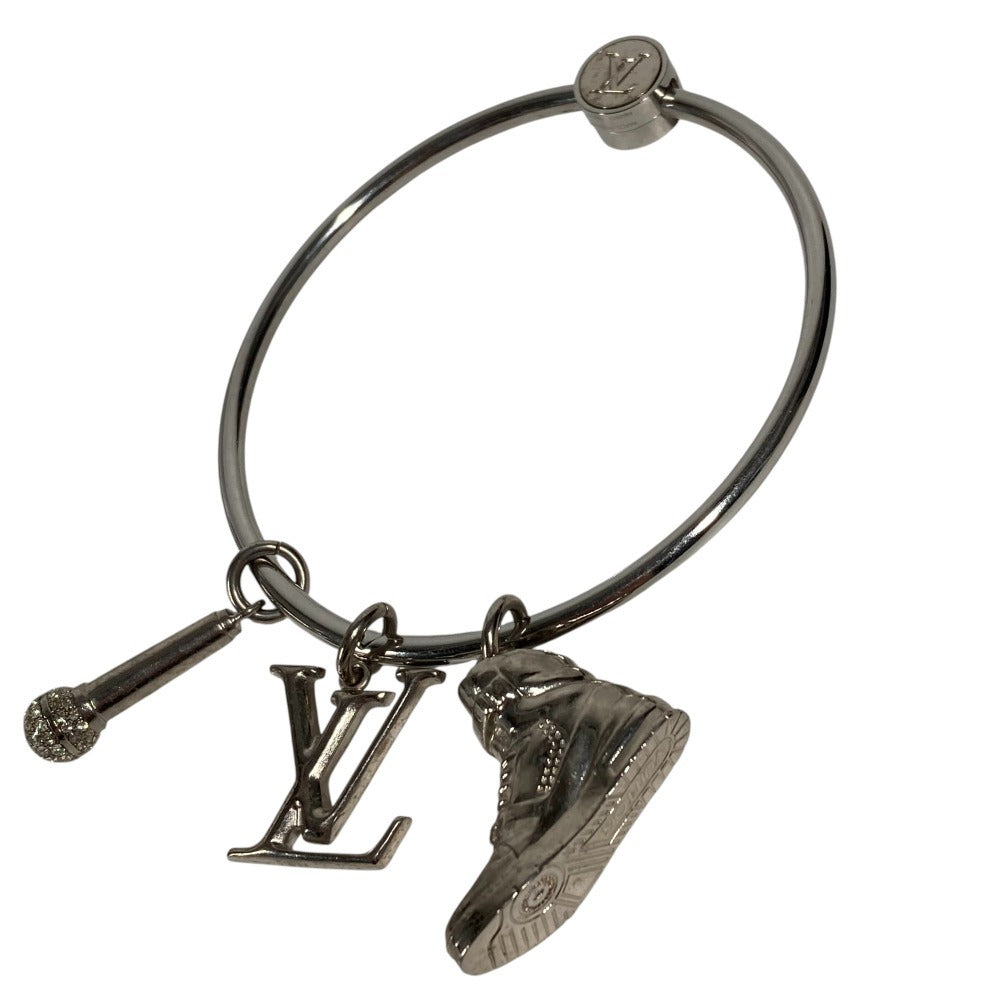 LOUIS VUITTON key ring M68854 metal Silver mike rhinestone sneakers Portocre round ring