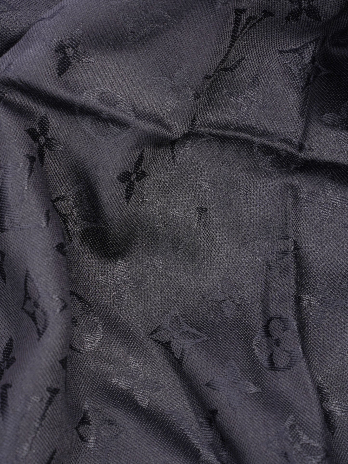 Louis Vuitton Monogram Shine scarf Black Silk 139cm x 139cm
