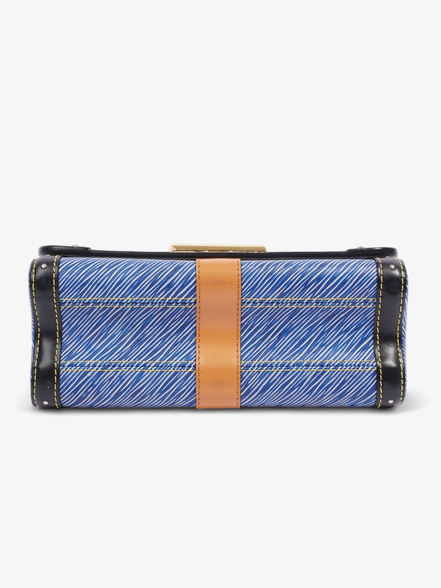 Louis Vuitton Twist Handbag Limited Edition Trunk MM Blue / Tan / Black Epi Leather