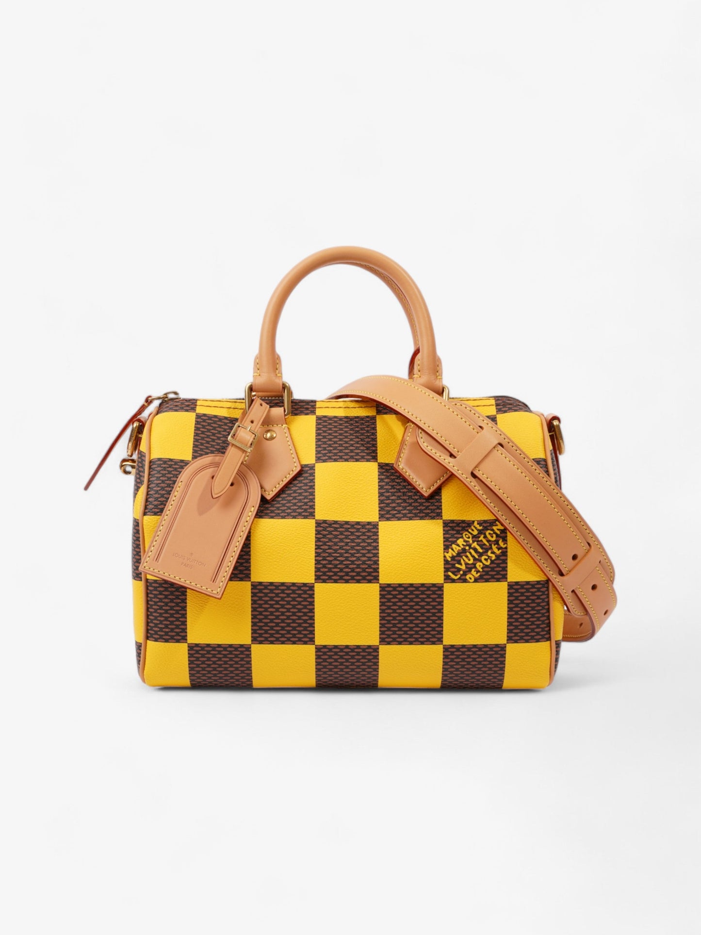 Louis Vuitton Speedy BandouliÃ¨re Damier Pop / Yellow Coated Canvas 25