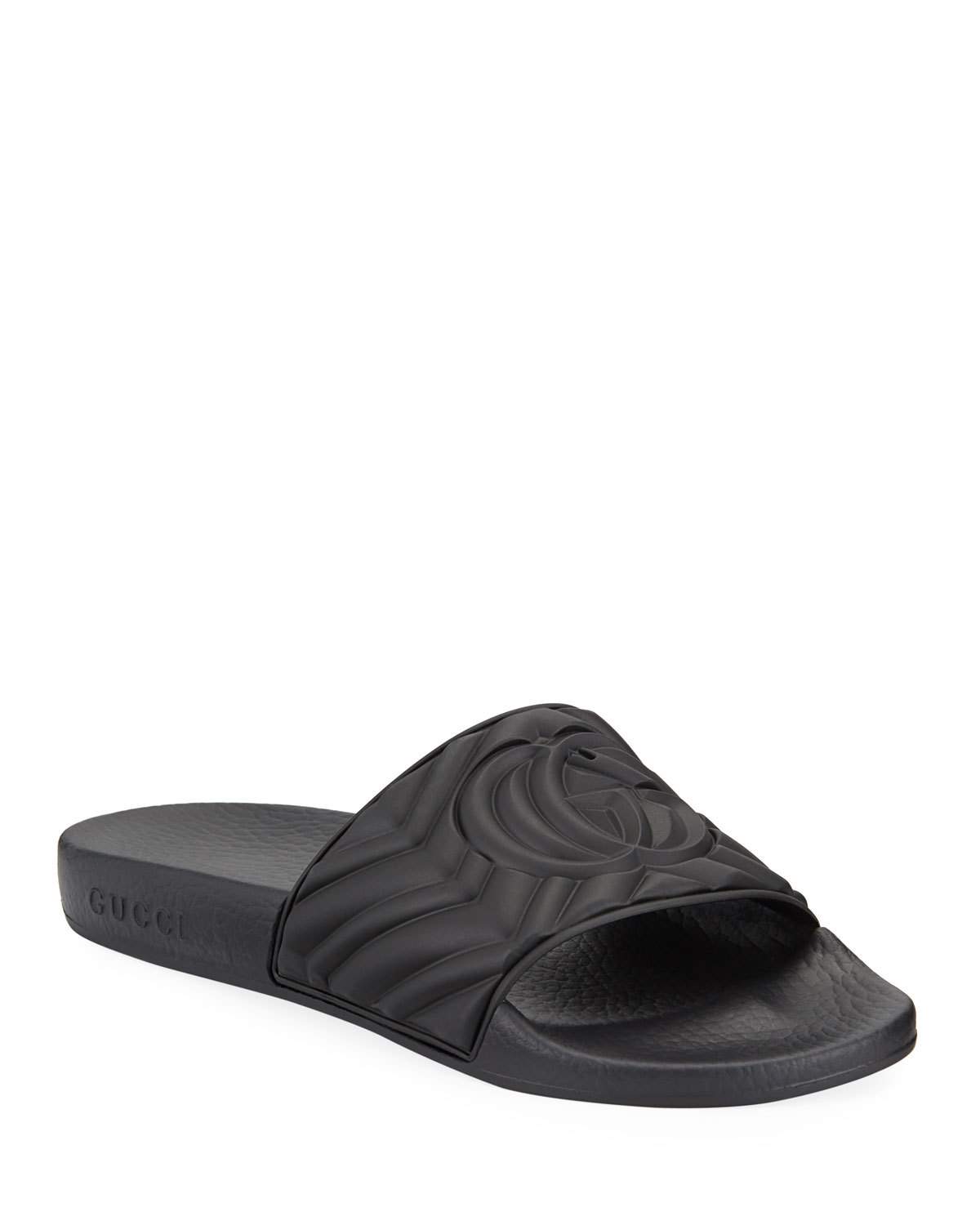 GUCCI DOUBLE G MATELASSÈ SLIDES