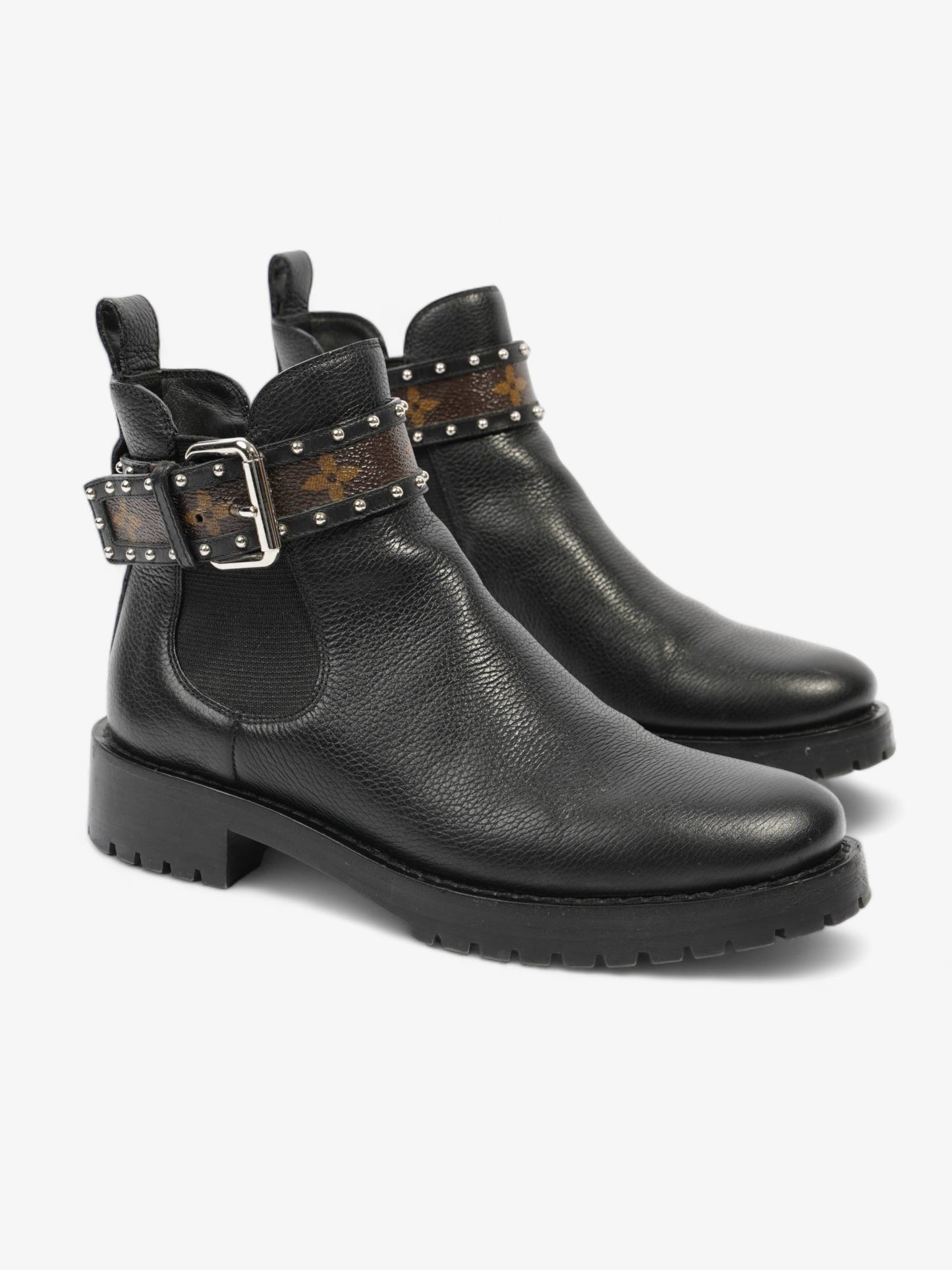 Louis Vuitton Star Trail Ankle Boot Black / Brown Monogram Leather EU 36 UK 3